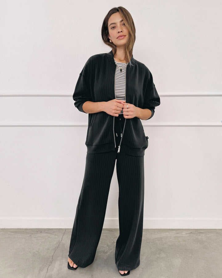 Splendid x @ Cellajaneblog Rib Scuba Zip-Up Jacket | Splendid