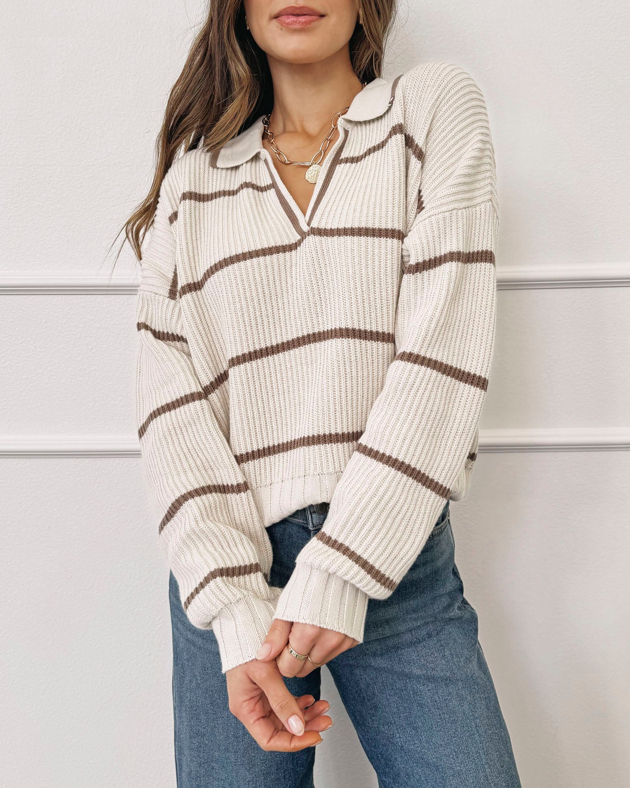 C.E CAVEMPT シーイー STRIPE COLLARED SWEAT L Cotton Johnny-collar Sweater-polo In Stripe For Men | J.Crew
