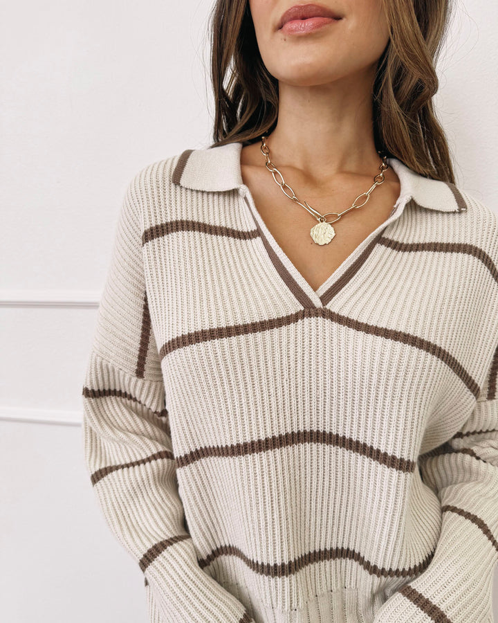 Splendid x @ Cellajaneblog Stripe Polo Sweater | Splendid
