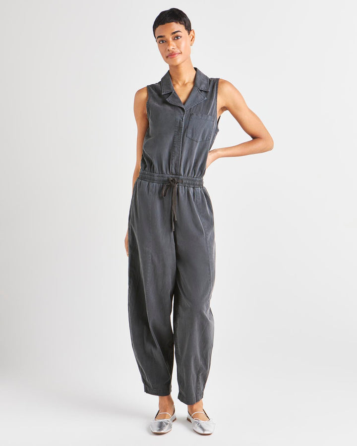 Splendid store Veritcal CrossHatch Waist Tie Jumpsuit S