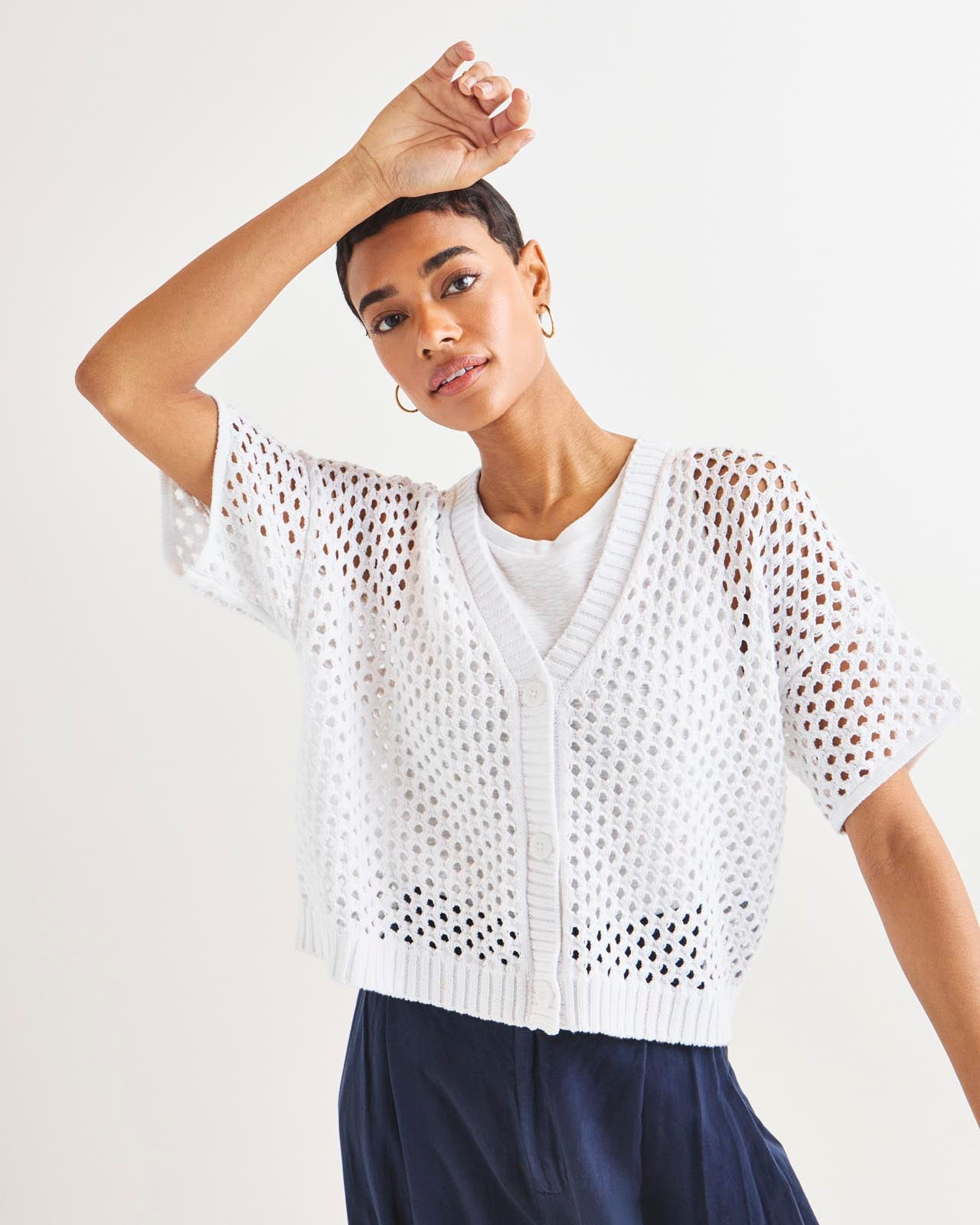 美品★MEDI PURIPURI SHORT KNIT TOP MEDI PURIPURI SHORT KNIT TOP