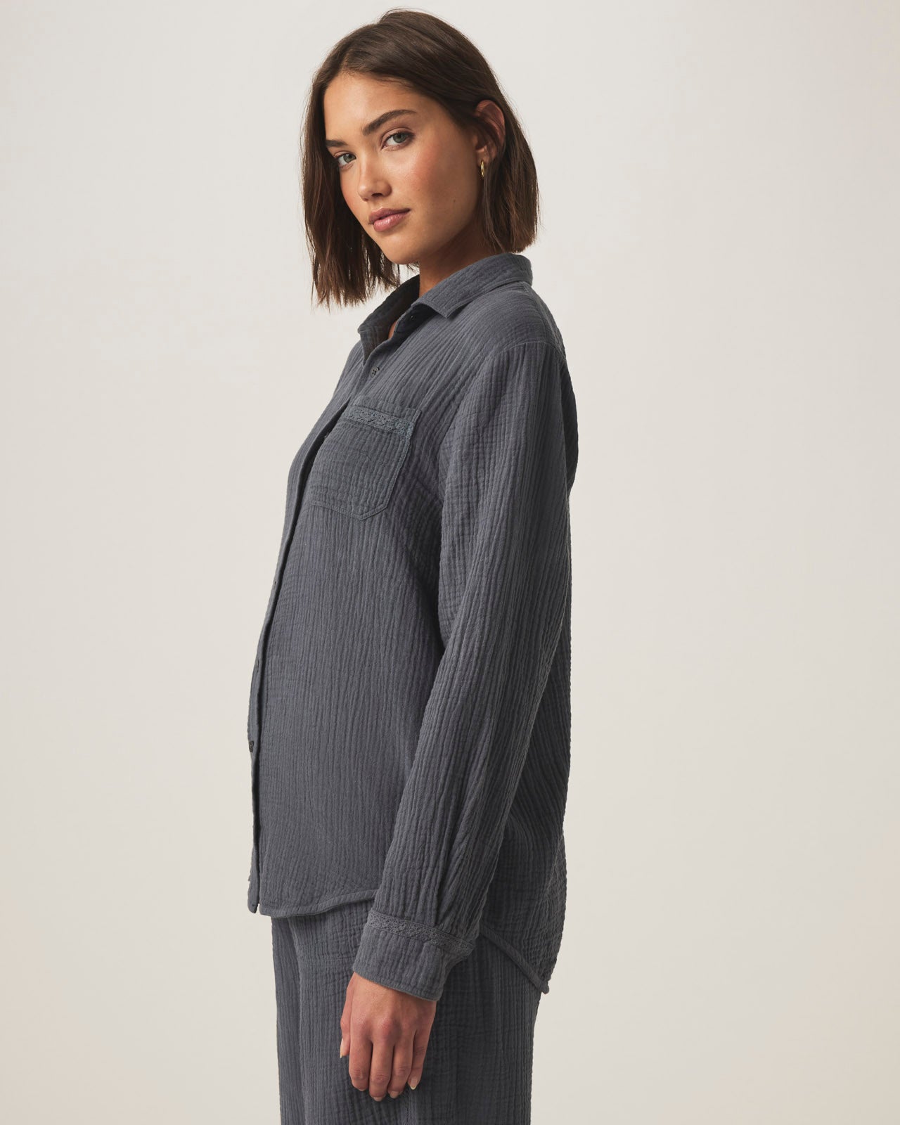 Kit Gauze Crochet Shirt | Splendid