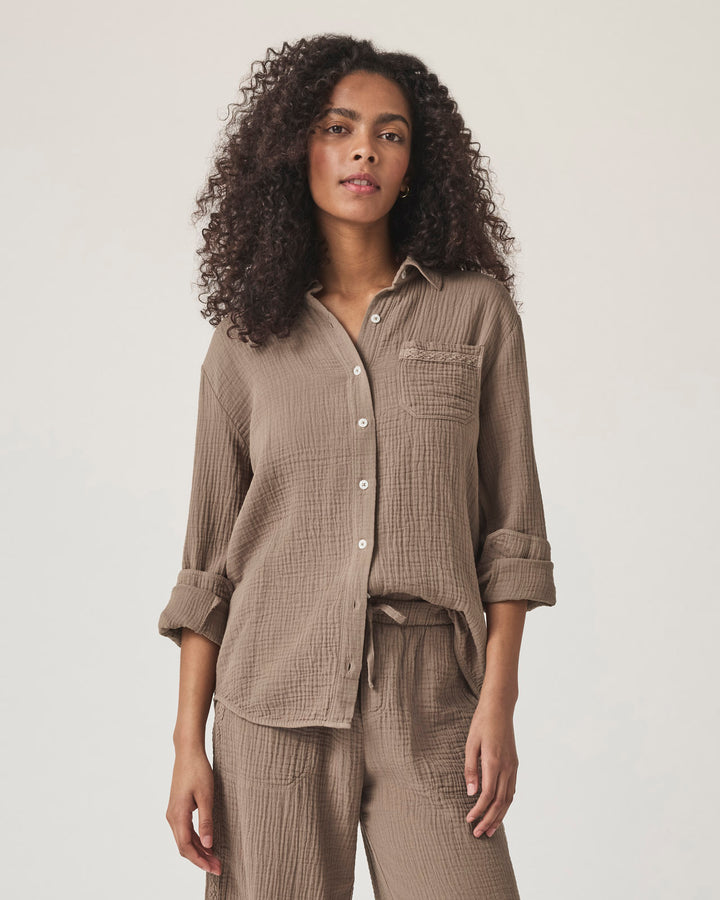 Kit Gauze Crochet Shirt | Splendid