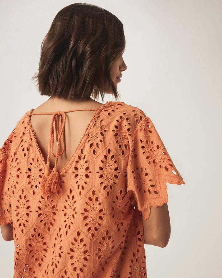 Splendid - Sandro Eyelet Dress - Orange Tiger