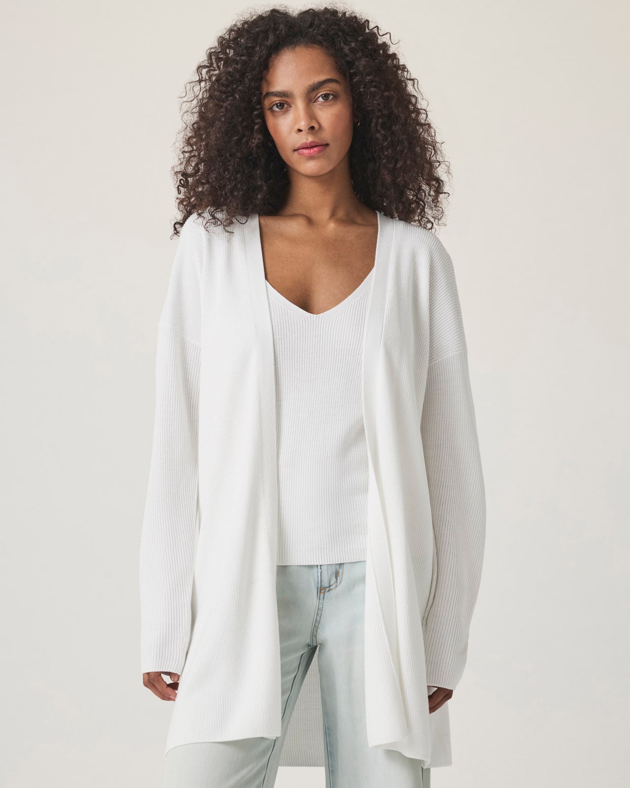 Bibiy. STELLAR OPEN CARDIGAN ホワイト STELLAR MINI SKIRT/158cm/着用サイズF｜Bibiy.