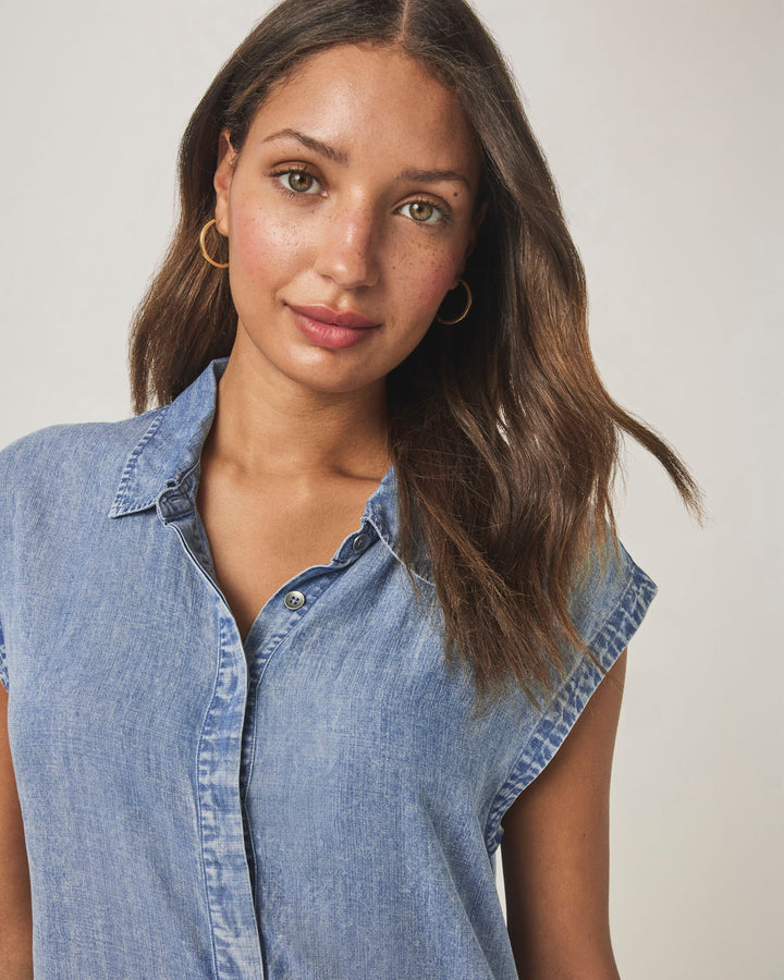 splendid denim shirt dress Splendid Draped Shirtdress