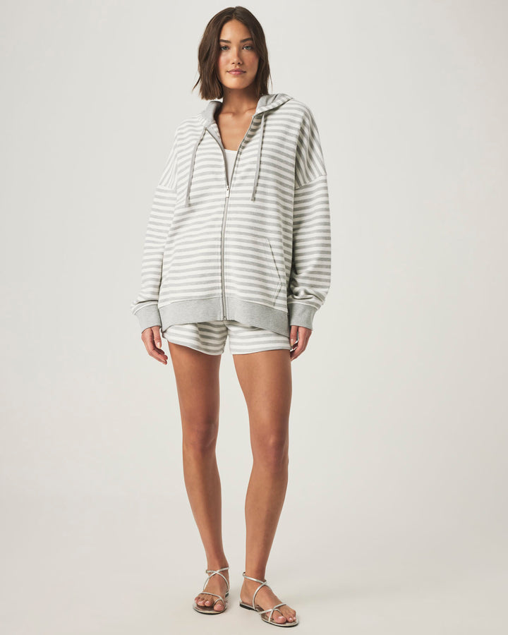 Stripe Terry Zip Up Hoodie | Splendid