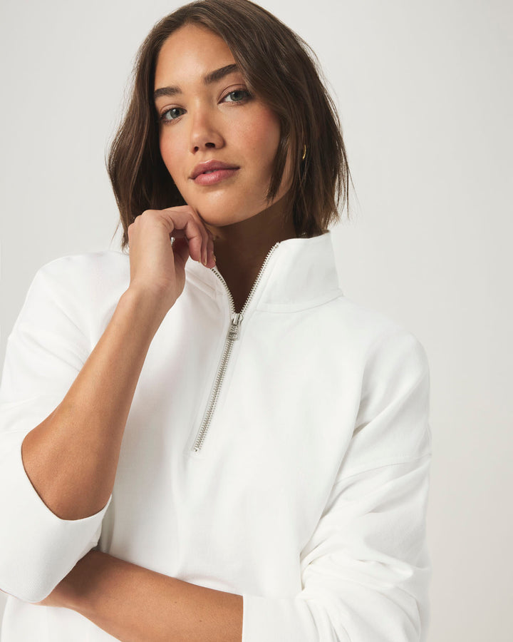 UMI Bleached Indigo Terry Quarter Zip Sweater | Splendid