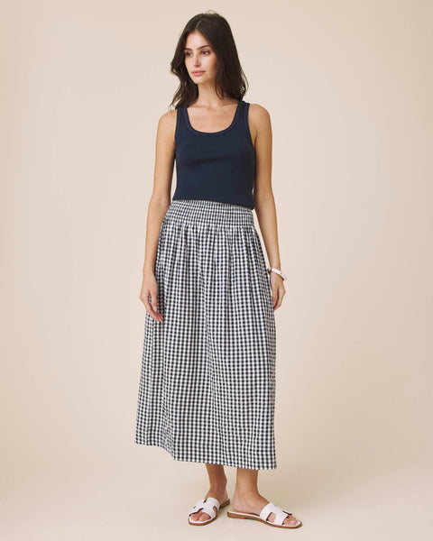 Gigi Gingham Midi Skirt | Splendid