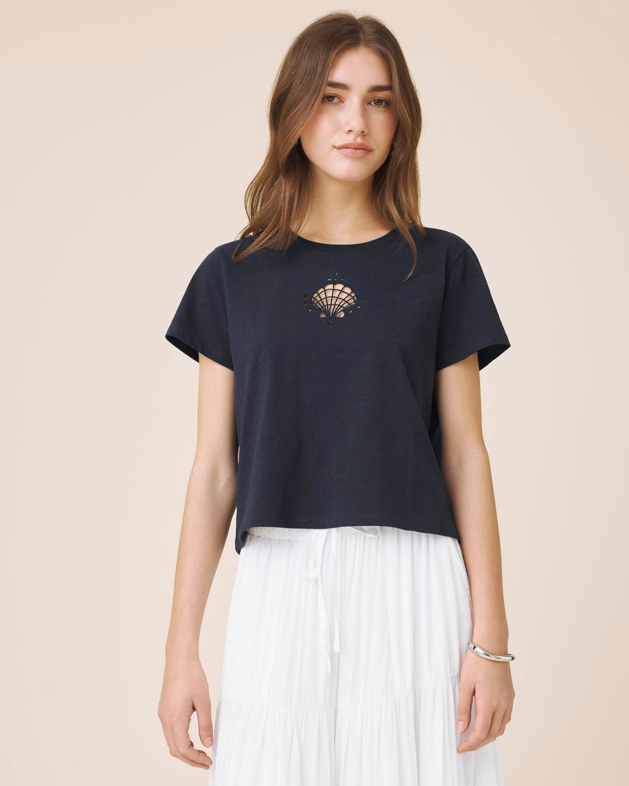Seashell Embroidered Tee | Splendid