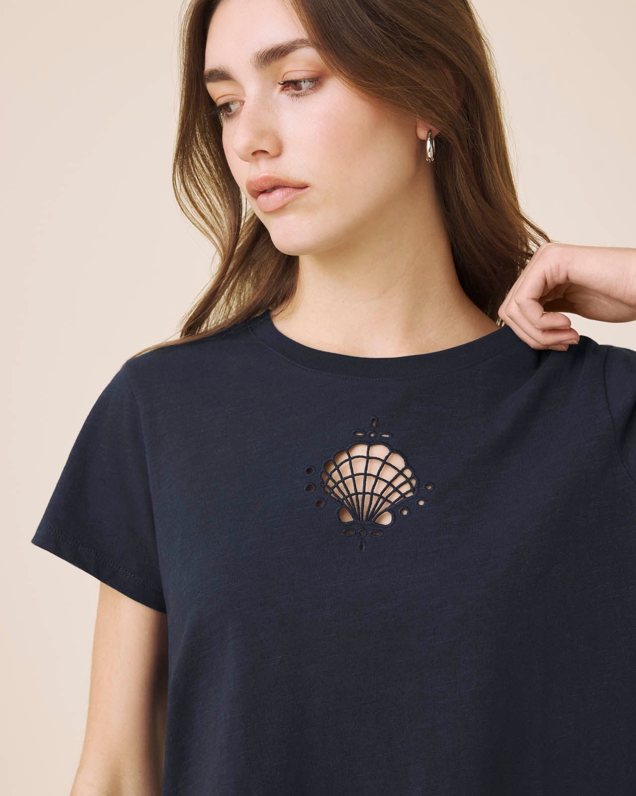 Seashell Embroidered Tee | Splendid