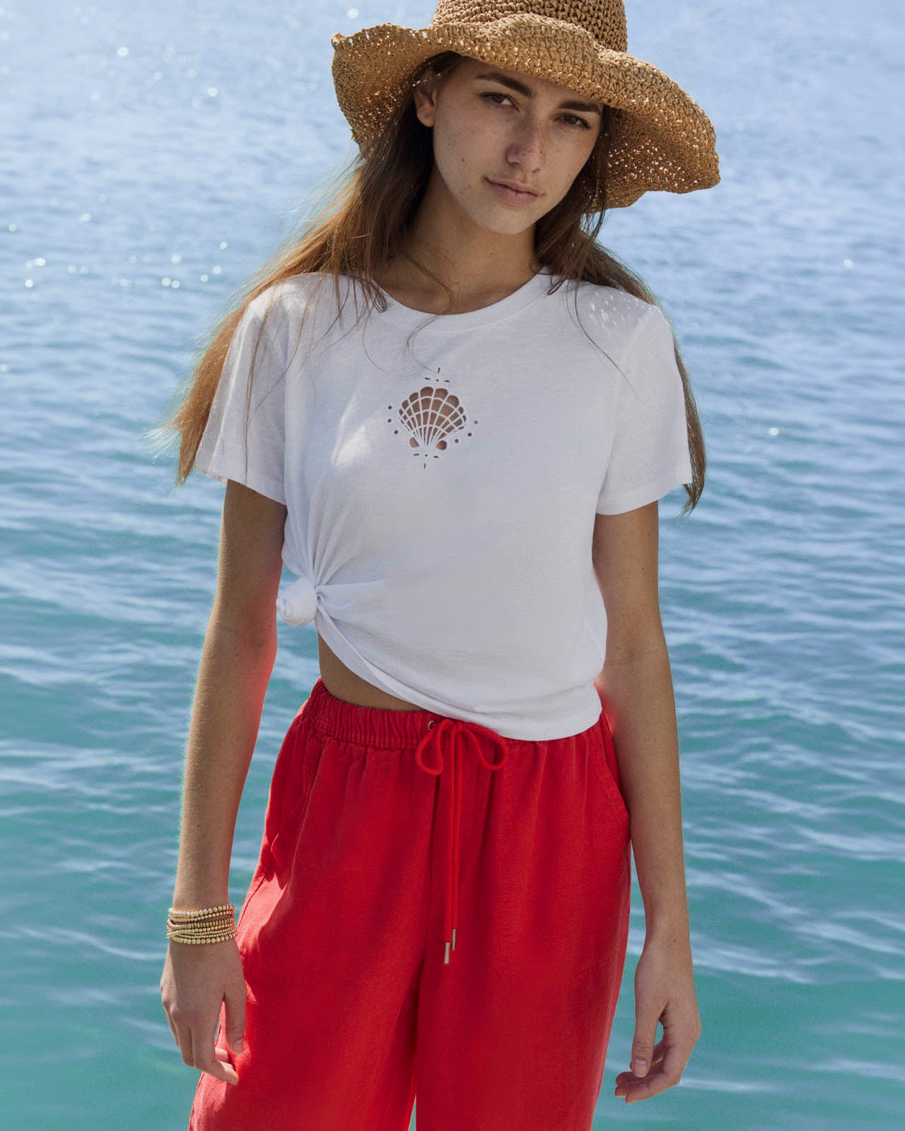 Seashell Embroidered Tee | Splendid