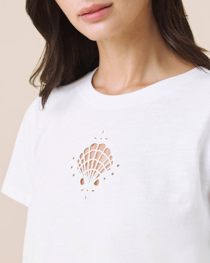 【新品未使用】mediam Shell Tee」 Seashell Embroidered Tee | Splendid
