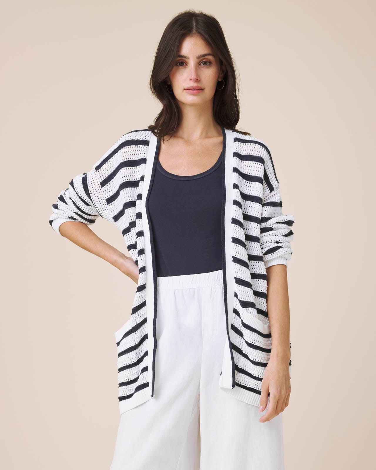 Beckham Stripe Open Cardigan | Splendid