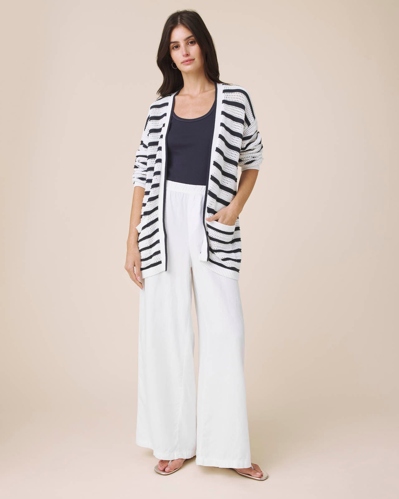 Beckham Stripe Open Cardigan | Splendid