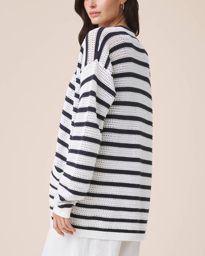 Beckham Stripe Open Cardigan | Splendid