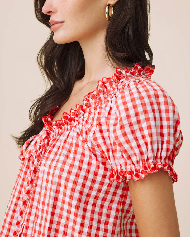 Gigi Gingham Puff Sleeve Top | Splendid