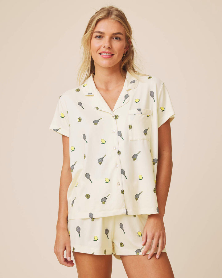 Lemon Tennis Flora Pillowsoft Short Set | Splendid