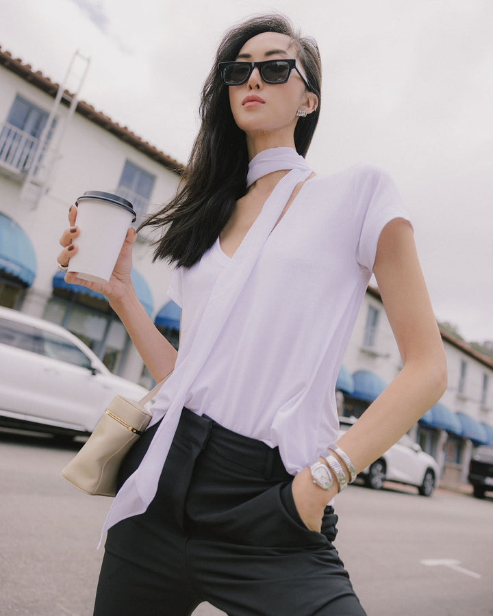 Splendid x @Chrisellelim: The Chriselle V-neck Tee & Scarf Set
