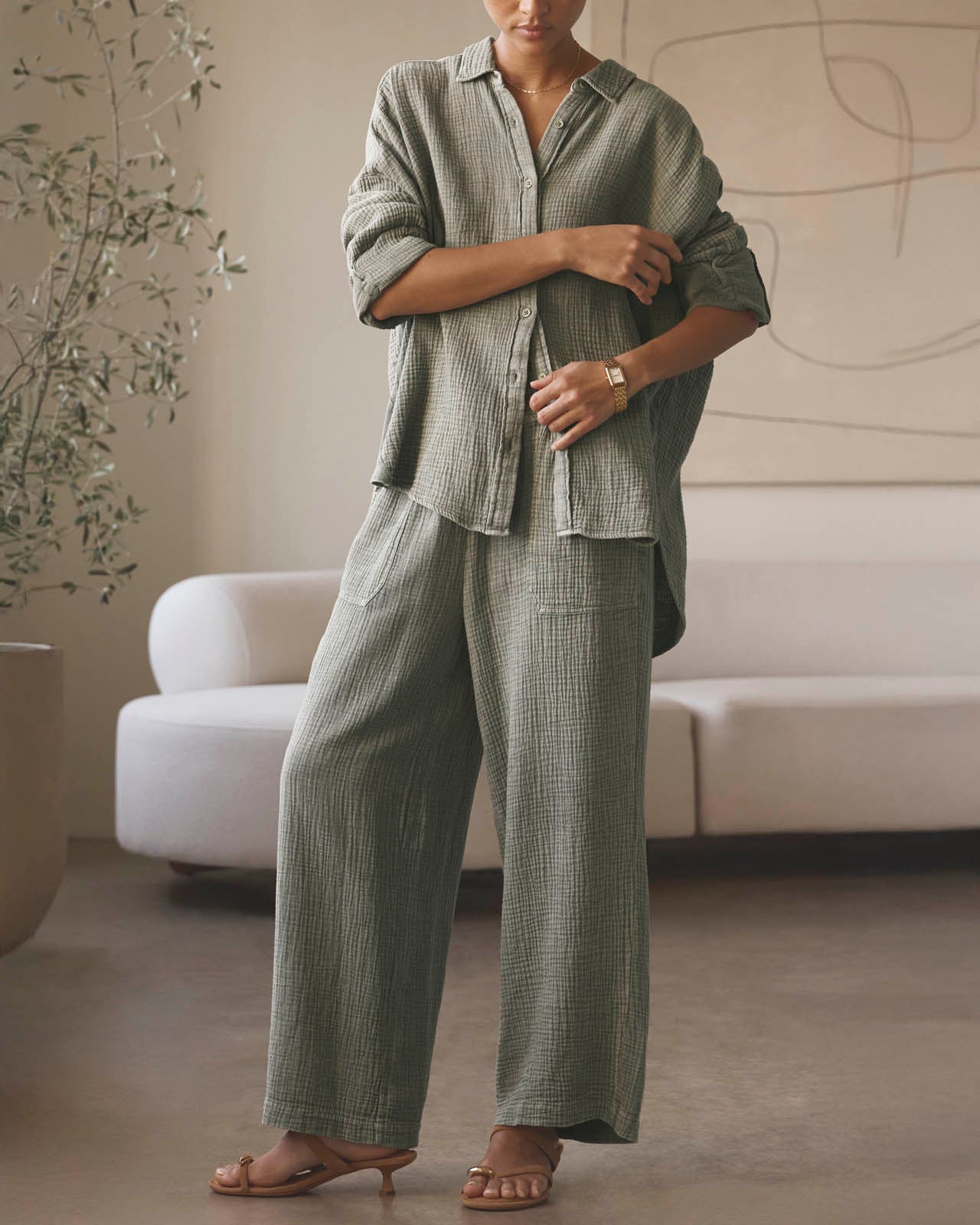 Ava Gauze Button Down | Splendid
