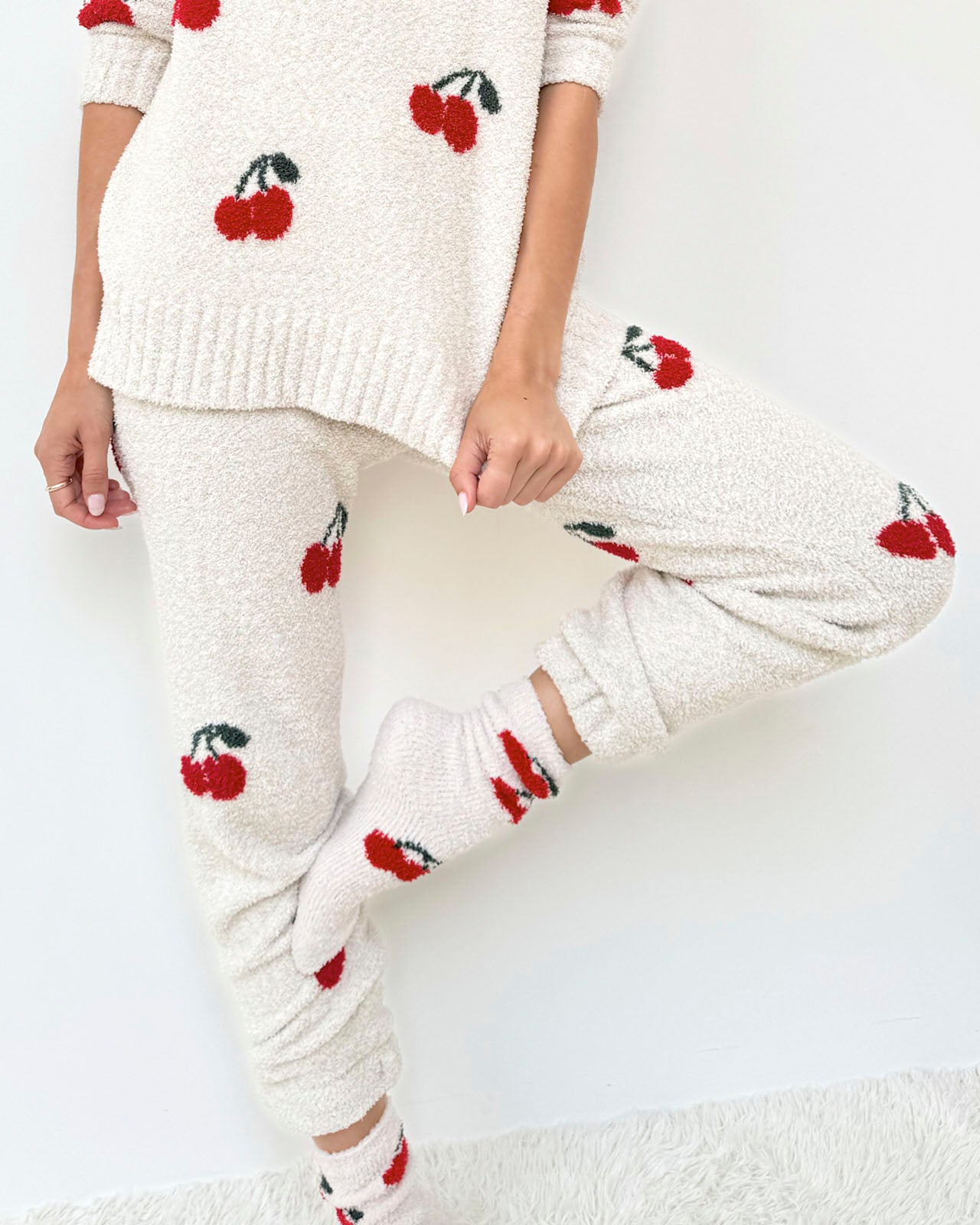Cherries Fuzzy Sweater PJ Set | Splendid
