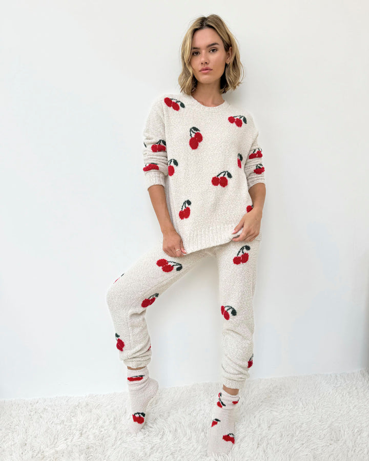 Cherries Fuzzy Sweater PJ Set | Splendid