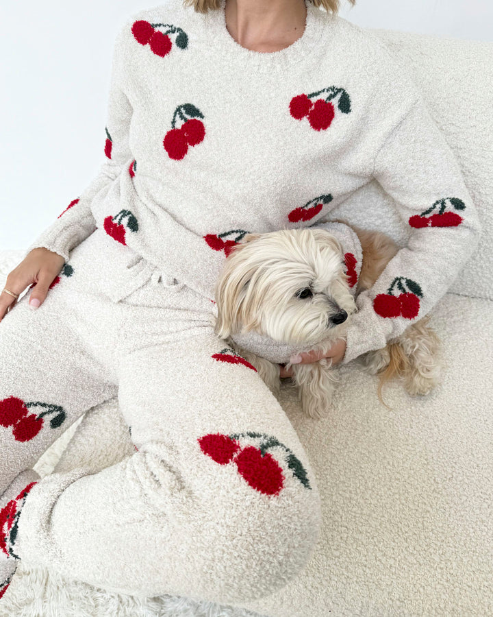 Cherries Fuzzy Sweater PJ Set | Splendid