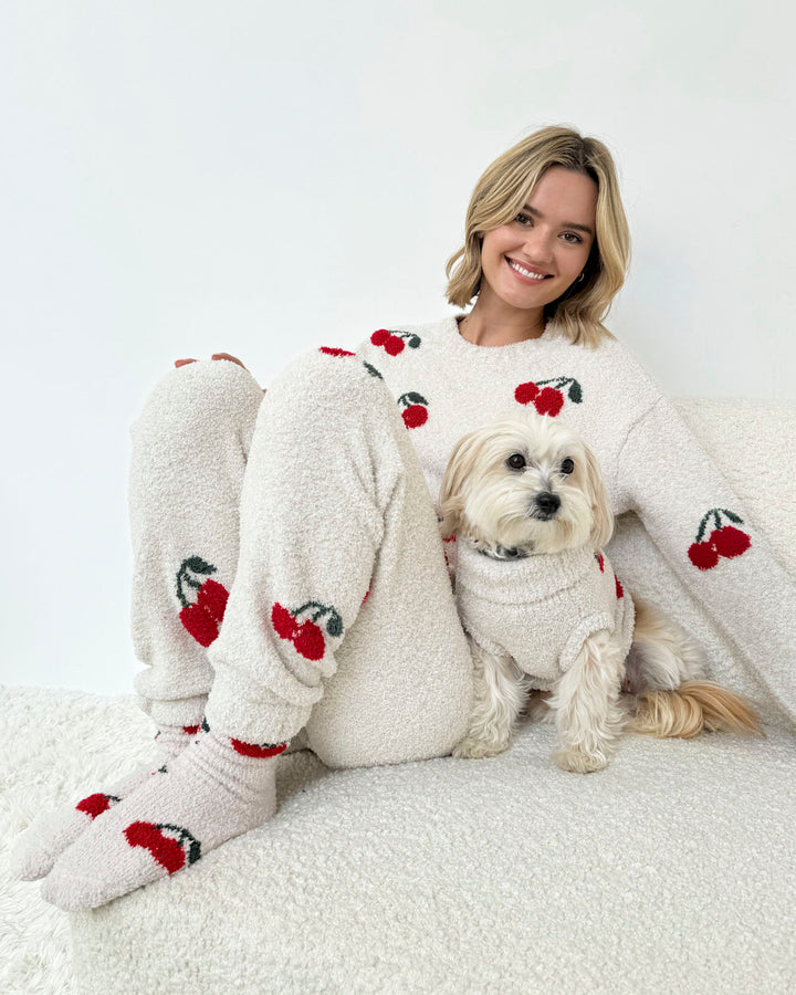 Cherries Fuzzy Sweater PJ Set | Splendid