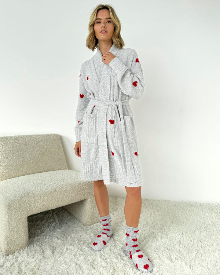 Pomona Fuzzy Yarn Hearts Robe | Splendid