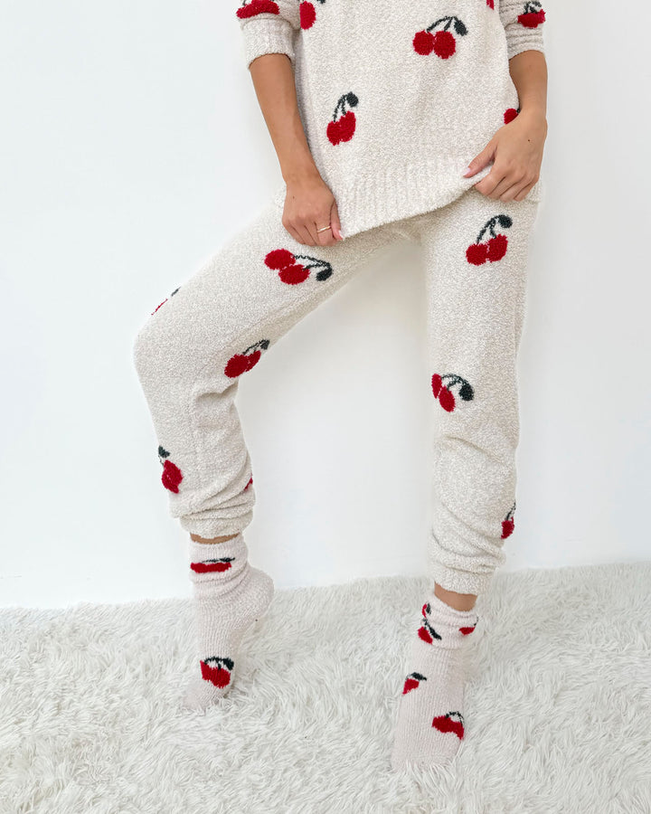 Cherries Bia Fuzzy Yarn Socks | Splendid
