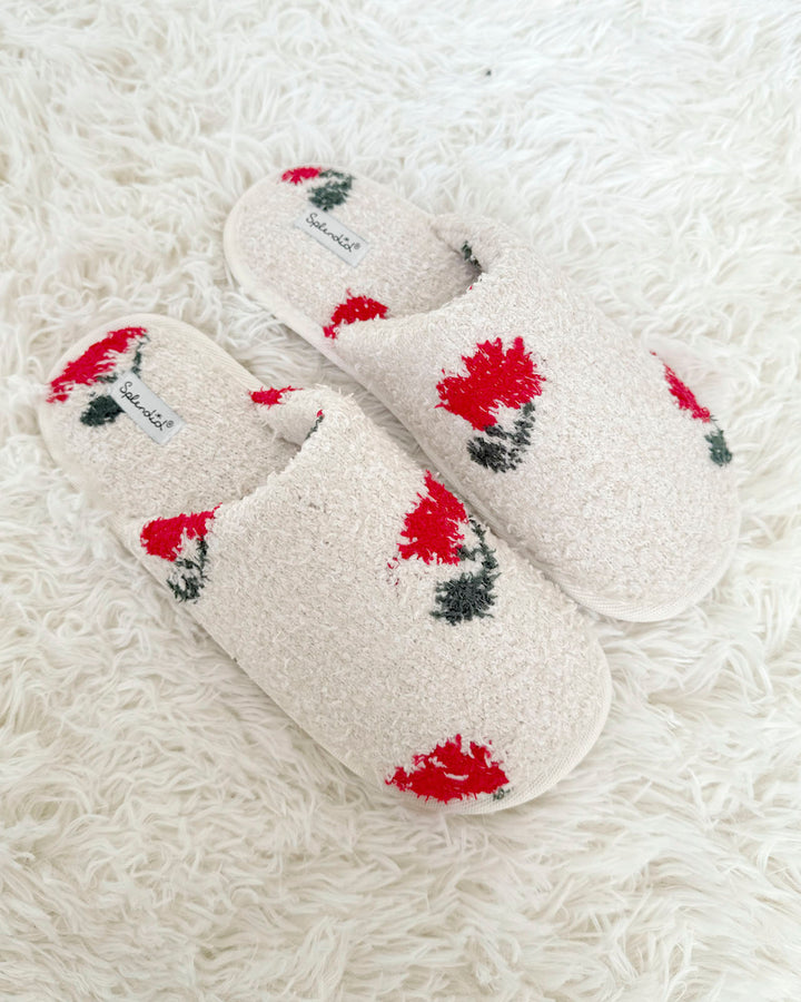 登山用品 HIGH TAIL DESIGNS Pack1.5 Slipper/Cerise Cherries Cozy Fuzzy Slipper Slide | Splendid