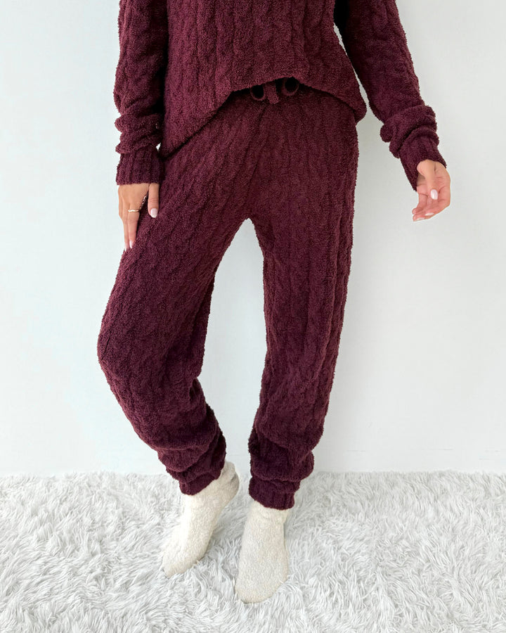 Ivory Cozy Fuzzy Cable Socks