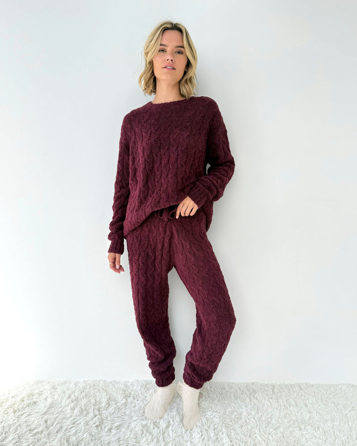 Ivory Cozy Fuzzy Cable Socks