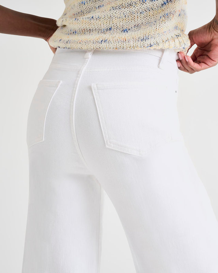 White High Waist Wide Crop Jean