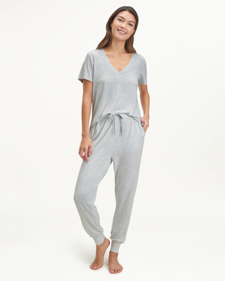 V neck best sale jogger set