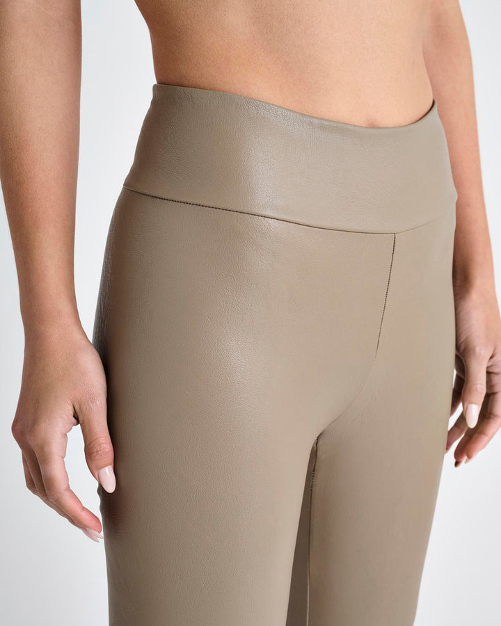  Sexy Womens Faux Leather High Waisted Leggings Beige Medium
