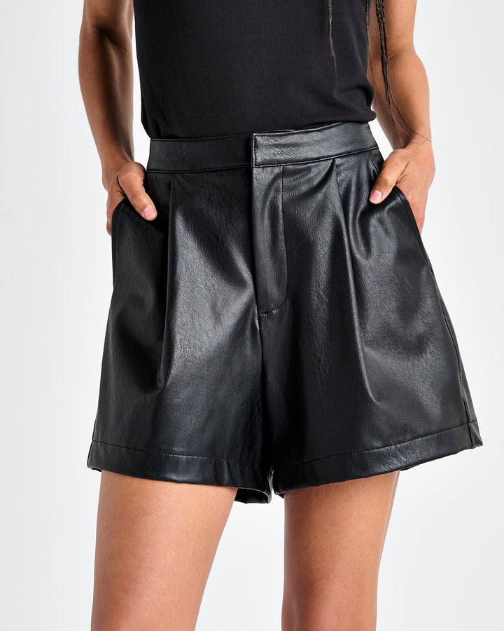 Women's High Waisted Faux Leather Shorts Stretchy PU Leather Skinny Shorts  Clubwear Night-Out Hot Pants