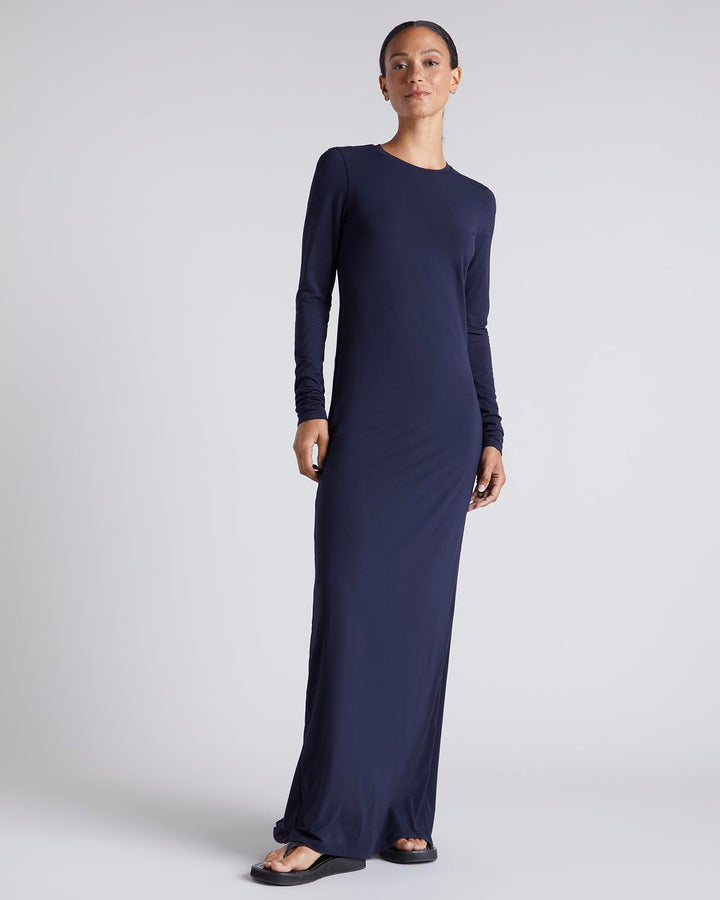 Kate Young x Splendid Silk-Modal Long Sleeve Dress