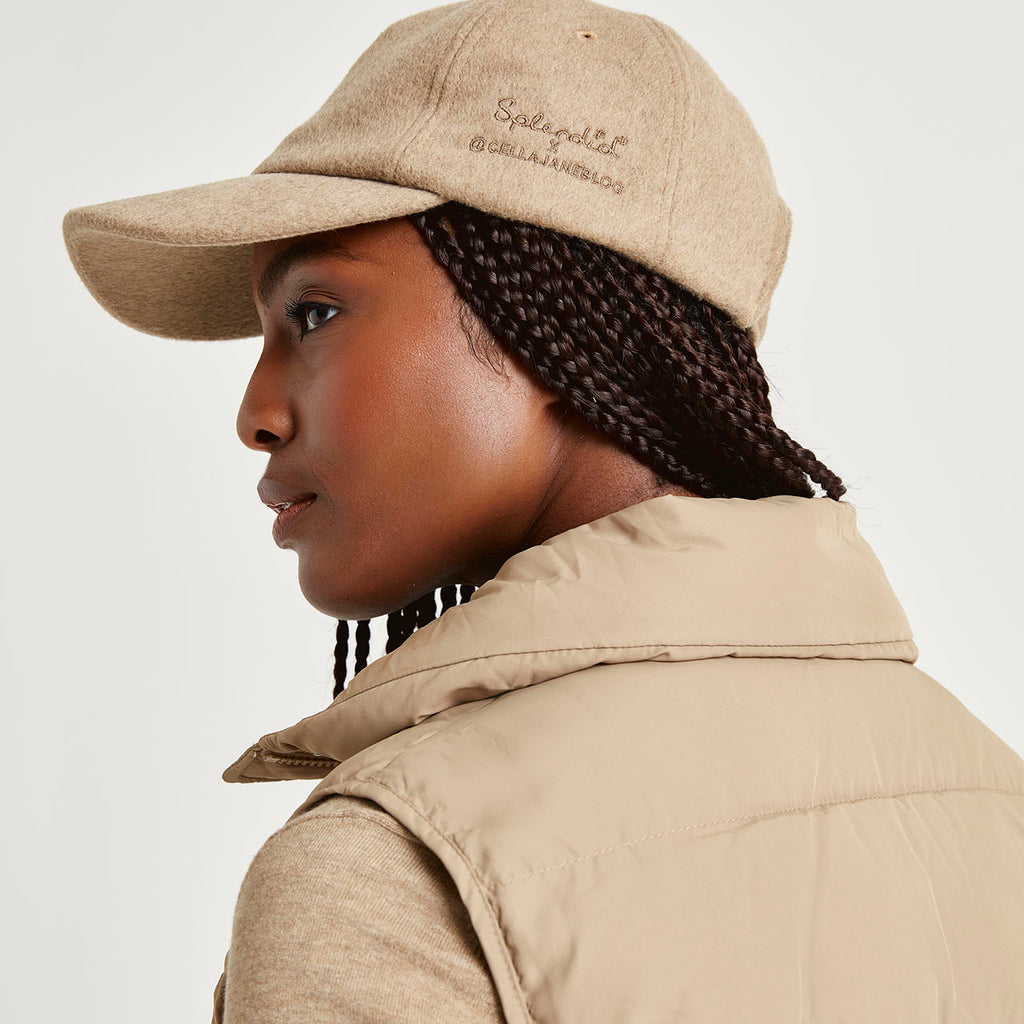 Splendid X Cella Jane Blog Womens Beige Tan Wool Blend Baseball Cap Quiet Luxury Splendid X Cella Jane Blog Womens Beige Tan Wool Blend  main image 4