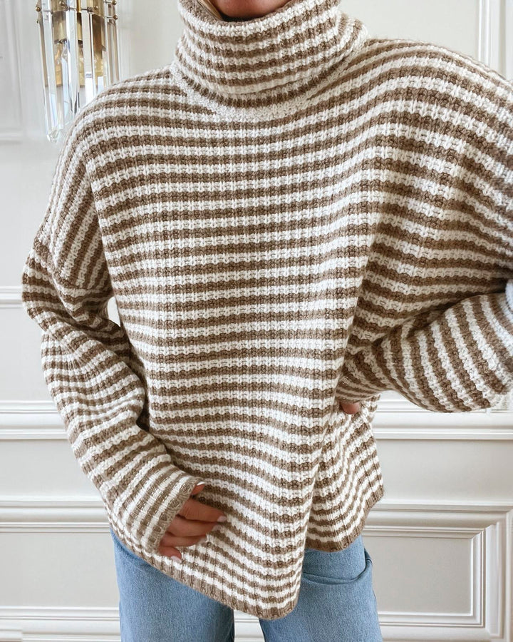 Splendid x Cella Jane Cashblend Striped Turtleneck Sweater