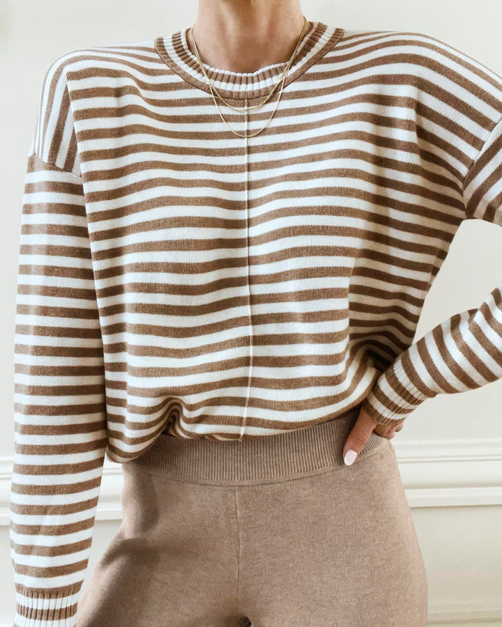 Splendid x Cella Jane Striped Front Seam Sweater