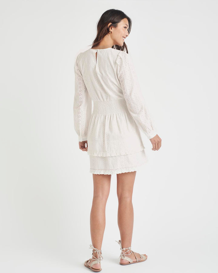 Nolan Short Sleeve Mini Dress White