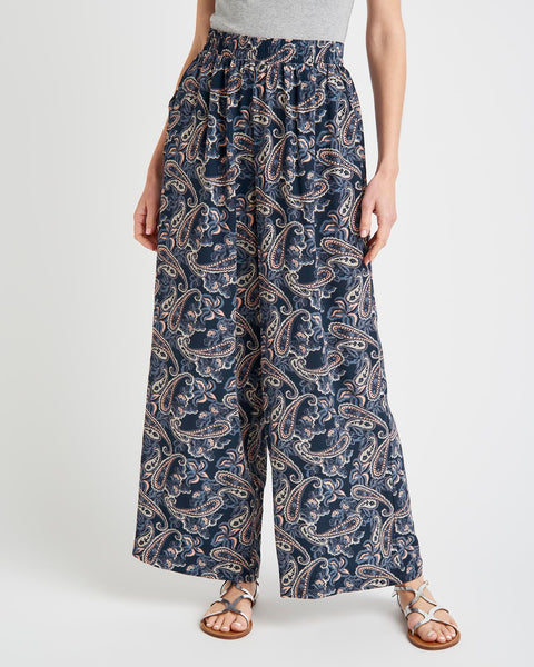 Alessandra Paisley Silk Wide Leg Pant | Splendid