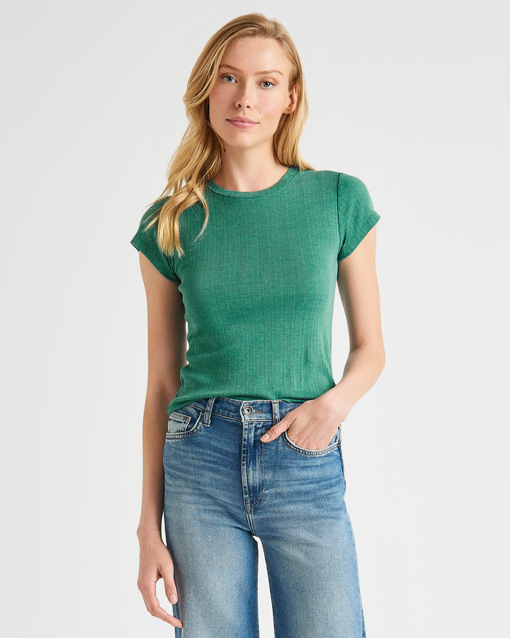 Pointelle Tee in Sea Glass – Darling Clementine