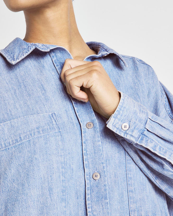 Splendid x @Cellajaneblog Oversized Denim Button Down | Splendid
